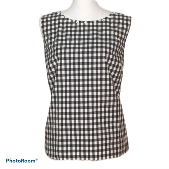 Talbots Tops - Talbots Black & White Gingham Top